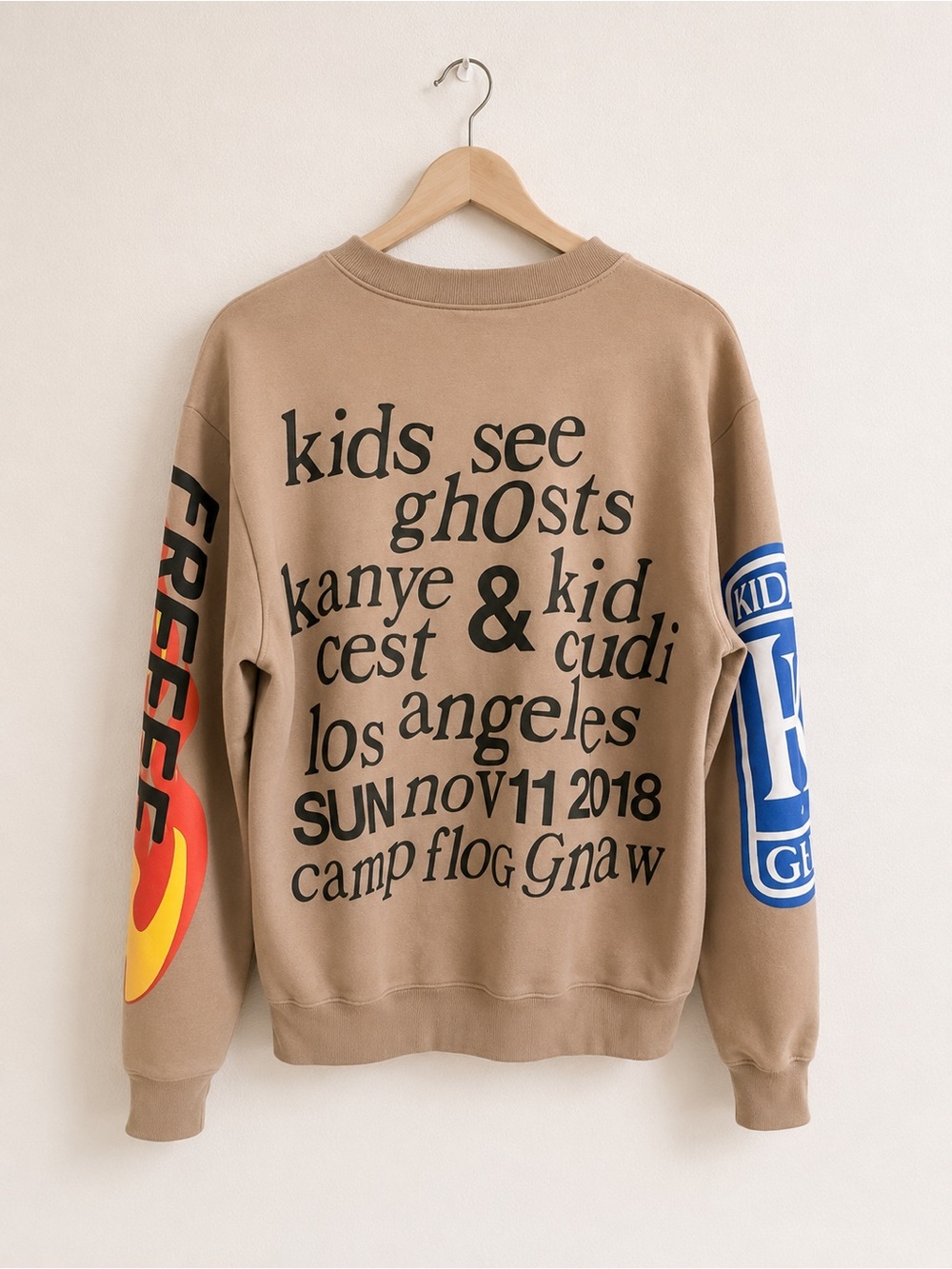 Kids See Ghosts “I Feel Ghosts” Camp Flog Gnaw Crewneck- L